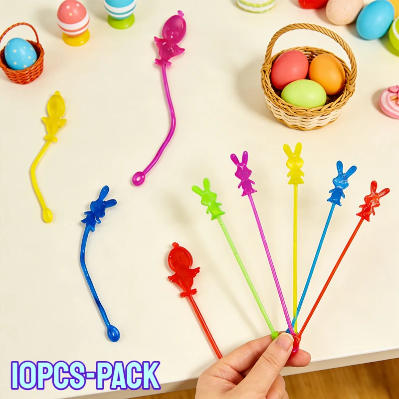 

Glitter Rabbit Elastic Wall Climbing Toy Easter Decompress Sticky Hands for Kids Creative Easter Children Gift Party Fun