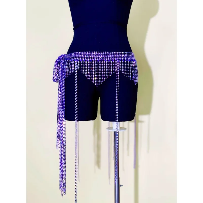 Customized Belly Dance Belt Waist Chain Mesh Hip Scarf No.12 Premium Large Diamond Samba Carnival Costumes Exotic Dancewear