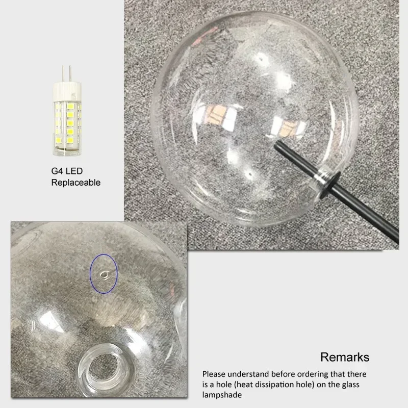 

LuxuryLED Big Chandelier Fixture Black Hanging Lamp with Glass Ball for Lobby Stairs Restaurant Decor Dining Room Pendant Lights