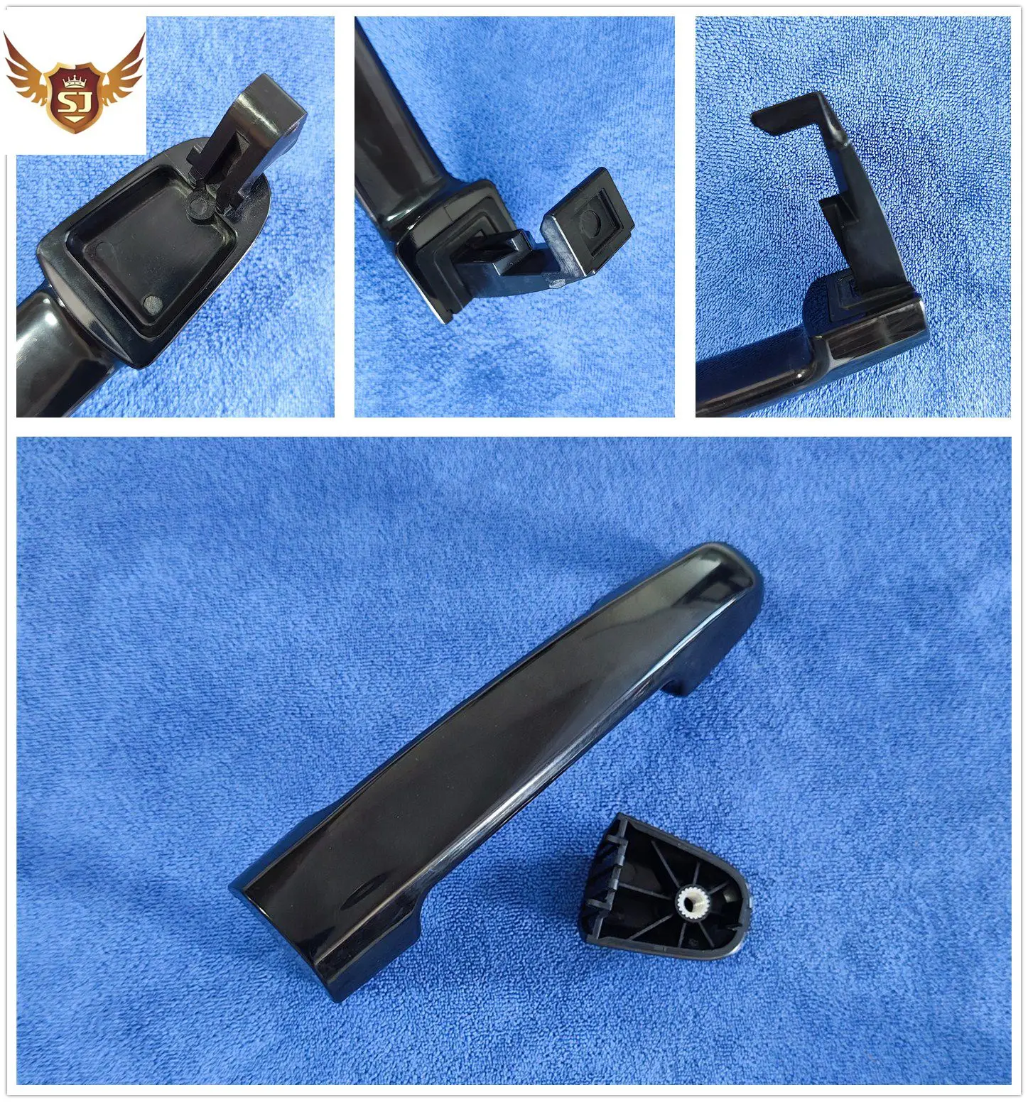 Exterior Door Handle for Hyundai Sonata, Front and Rear, Left and Right, Black, 2006, 2007, 2008, 2009, 2010