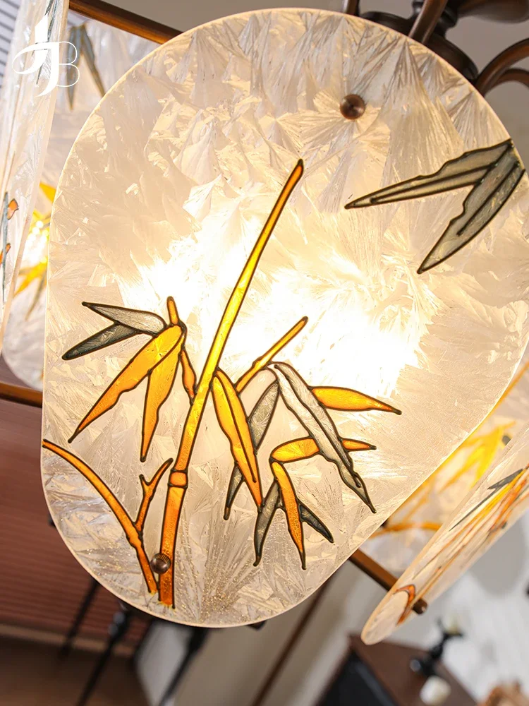 

Baoxi, restaurant chandelier, Song Dynasty aesthetic enamel color antique bedroom lamp, new Chinese designe