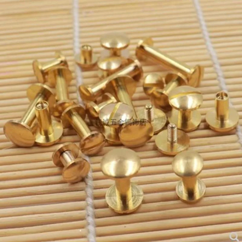 10 مجموعات الصلبة حزام من النحاس المسمار ملزمة شيكاغو كتاب مسامير مسمار مسمار المسامير لألبوم الصور الجلود الحرفية ترصيع رئيس 8 مللي متر/10 مللي متر