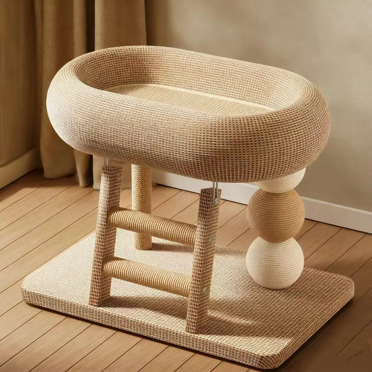 Árbol rascador para gatos todo en uno con sisal y cama acogedora - imagen 4
