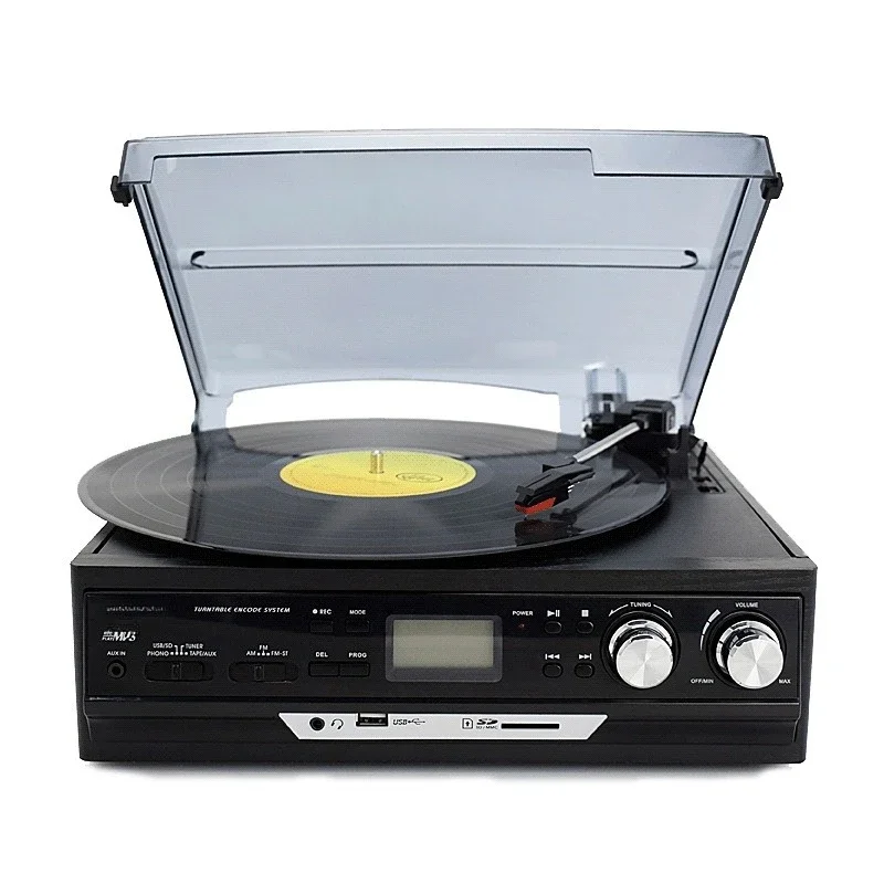 Vinyl record player, modern record antique phonograph, audio old record player, radio U disk tape, Bluetooth multi-function