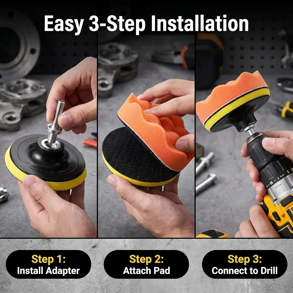 Car Polishing Pad Polishing Sponge Pad Velvet Pad Set for Home Drills and Automatic Polishing Machines