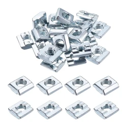 100pcs EU20 M3 M4 M5 M6 T Slide Nut Fastener Galvanized T-Slot Nuts for 20 Series Aluminum Extrusion Profile