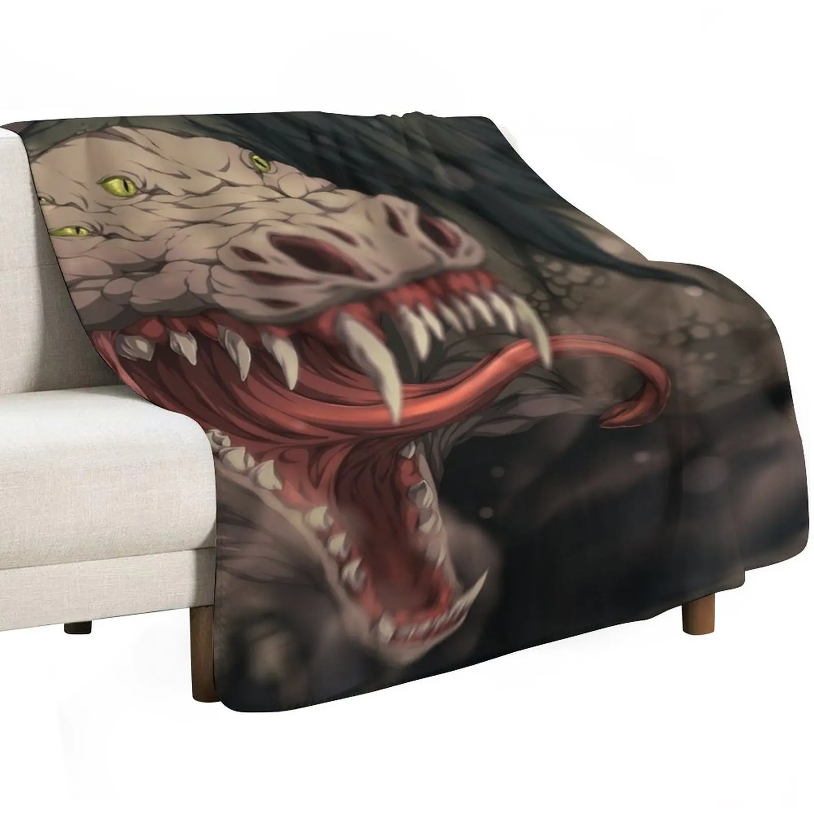 SCP-682 Throw Blanket Stylish Decor Blanket Gift for Friends Roommate