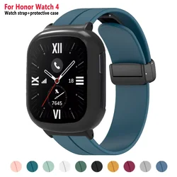 Magnetic Silicone Strap For Honor Watch 4 Wristband Bracelet Replacement Strap+Case For Huawei Honor Watch 4 Band Accessories