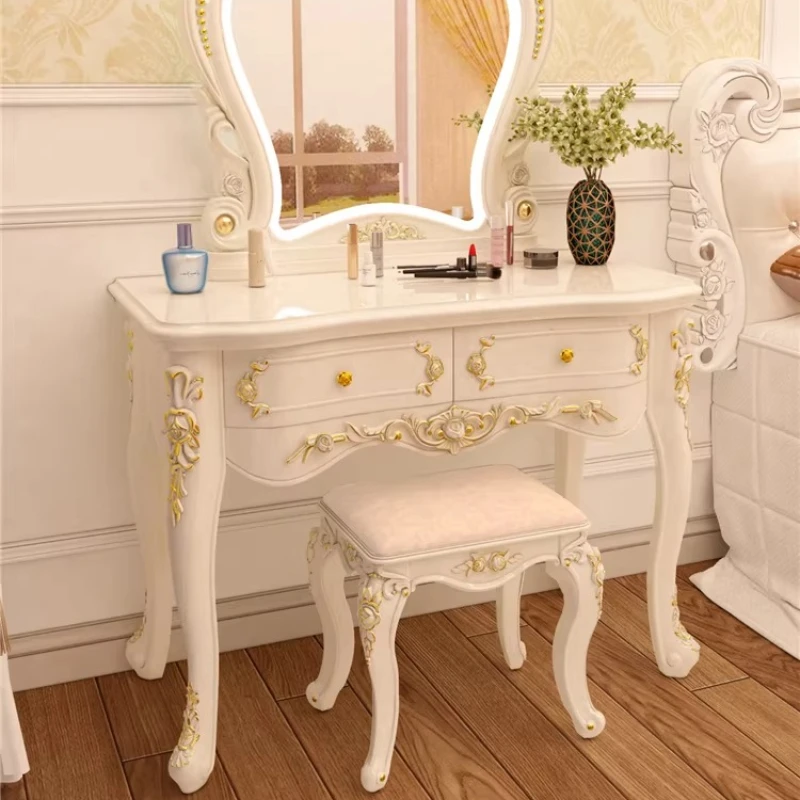 

Modern European Dressing Table Makeup Bedroom Storage Cosmetics Dressing Table Vintage Beauty Comoda Pra Quarto Home Furniture