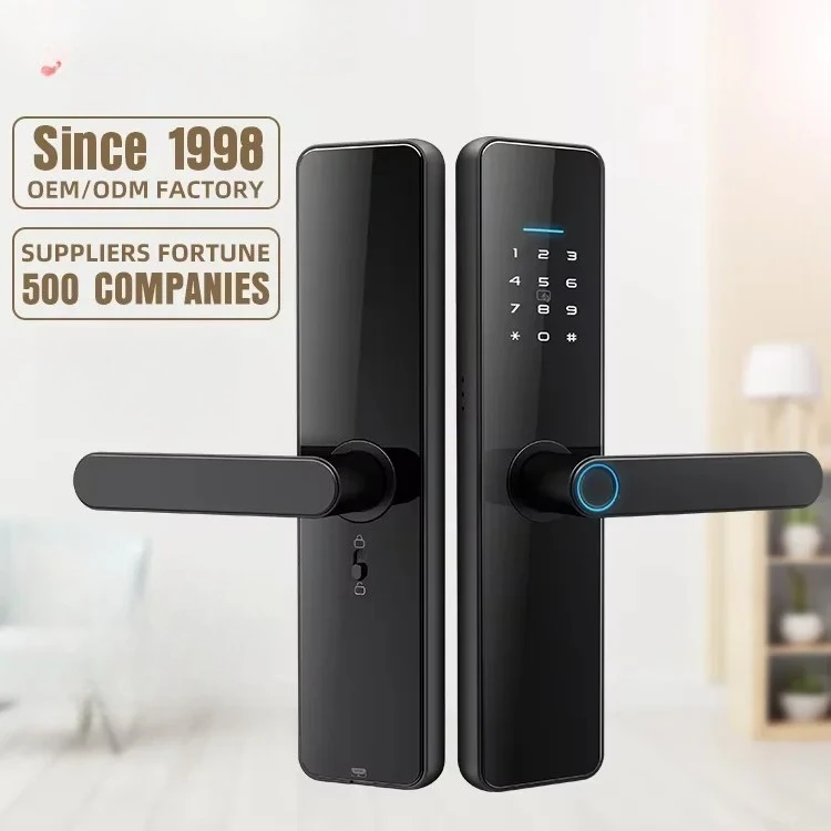 Security Digit Electric Electronic Handle Digital   Ttlock Cerraduras Inteligentes Con Wifi Keys Fingerprint Door Smart Locks