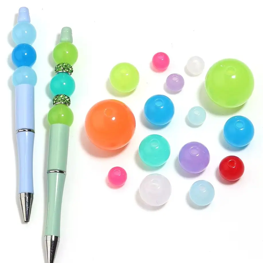 

20pcs/lot 16mm Colorful Round Acrylic Beads Jelly Beads Loose Spacer Beads For Jewelry Making DIY Bracelets Necklace Accessories