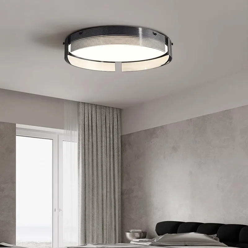 

High-end round glass, study lamp light luxury Italian style, bedroom entrance balcony art, minimalist villa ceiling lamp