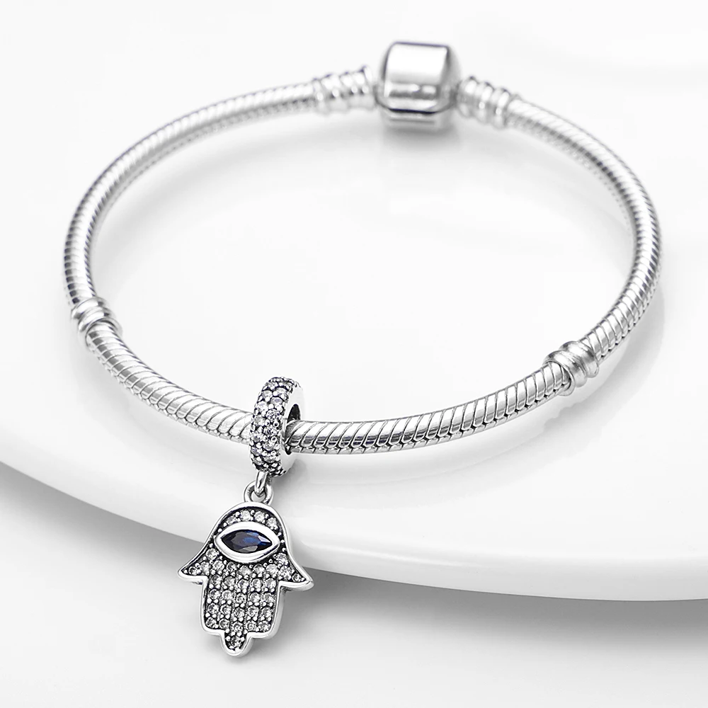 Charms Silver 925 Devil's Eye Pendant Beads Fit Charms Plata 925 Original Bracelet Beads Women Jewellery Making