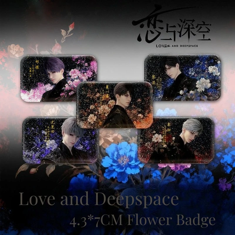 Love and Deepspace Colorful Floral Badge Sylus Rafayel Zayne Xavier Caleb Anime Cosplay 4.3*7CM Flower Brooch Pin Game Fans Gift