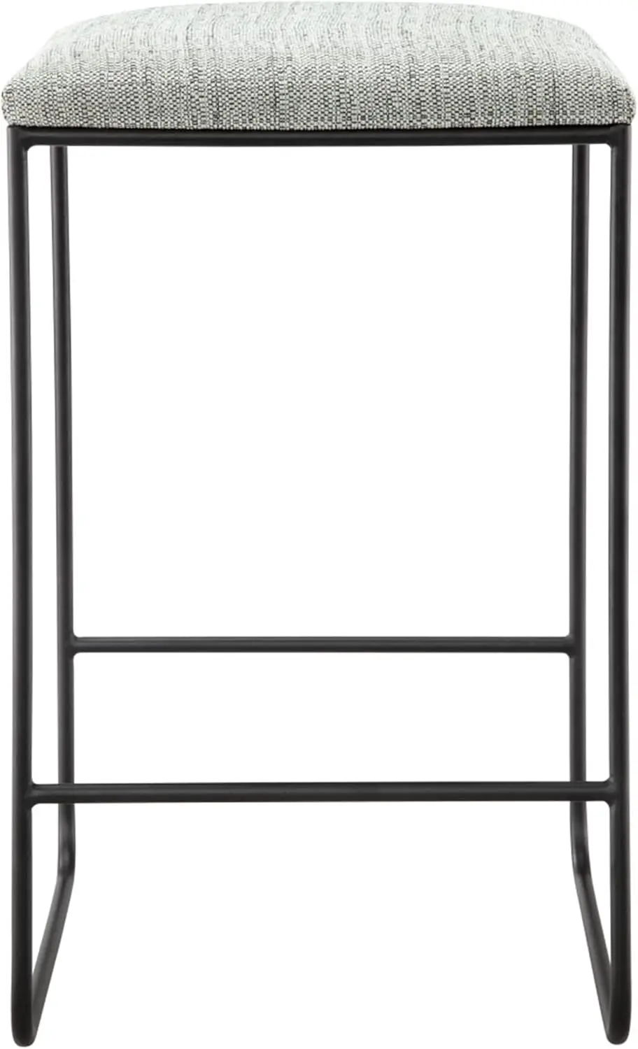 

Hastings Upholstered Counter Stools, Seat Height Kitchen Chair, Metal Footrest Bar, Faux Linen, Backless, Contemporary Dining
