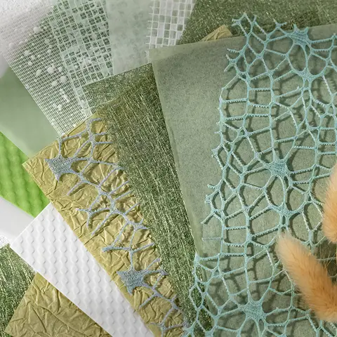 빈티지 혼합 특수 종이 거즈 스크랩북 장식 용품, DIY 정크 저널 및 플래너 콜라주 배경지, 16종 세트