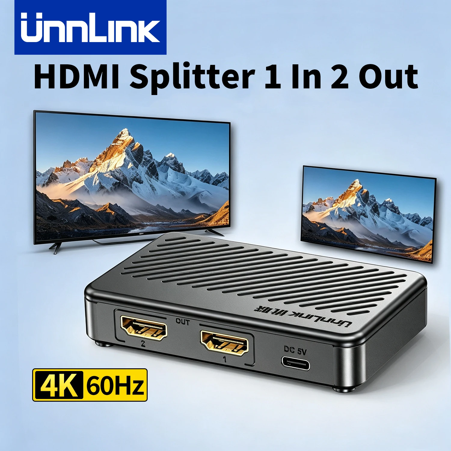 Divisor HDMI 4K 1x2 UHD 4K 60Hz FHD1080P 60Hz 1 Entrada 2 Salidas para Smart TV MI Box a TV Proyector Monitor