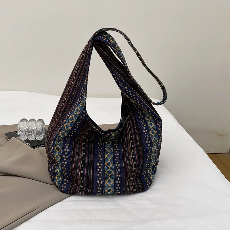 Striped Large Capacity Crossbody Bags for Women Shoulder Bags Canvas Designer Bag Purse and Handbags Сумка Женская Bolsos Mujer