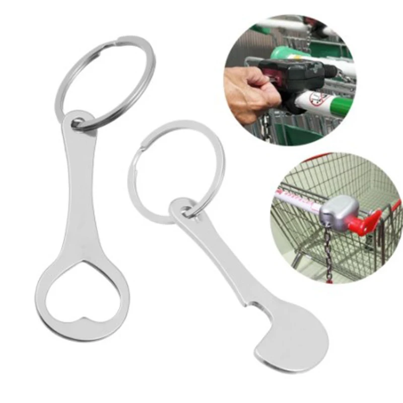 1Pc Metal Shopping Cart Tokens Trolley Token Key Ring Decorative Keychain Multipurpose Shopping Portable For Home Outdoor