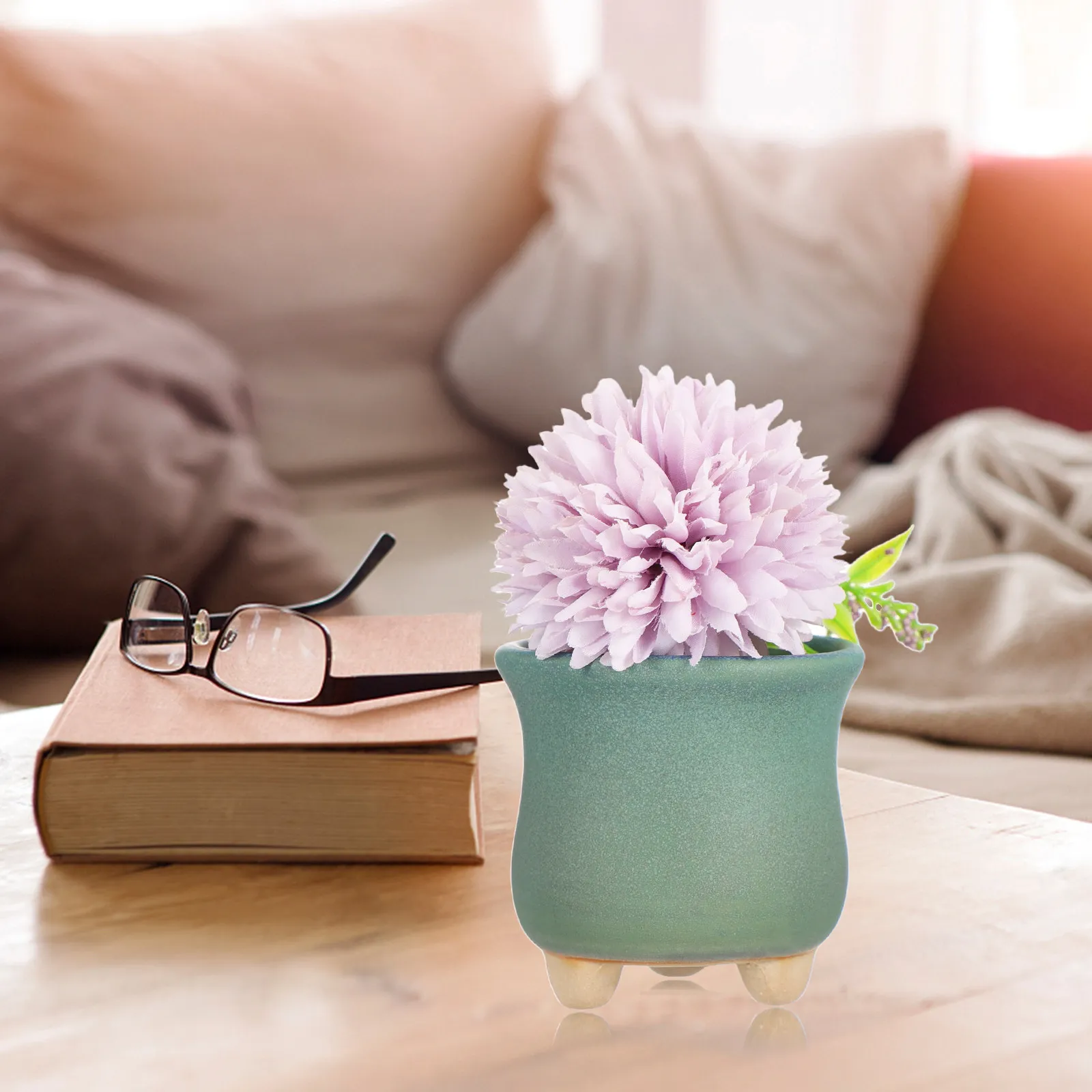 5Pcs Succulent Ceramic Planters Simple Chic Indoor Desktop Flower Pots Mini Plant Containers for Home Office Balcony Decoration