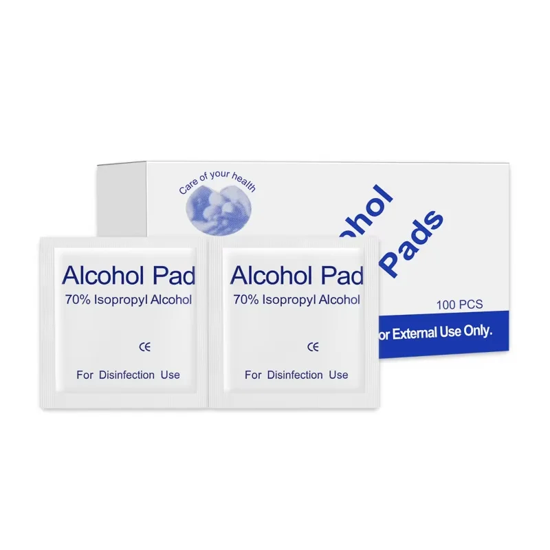 100pcs / lot Swap Prep Pad Wet Wipe Alcohol Wipe for Antiseptic Tattoo Clean Skin Care Jewelry Cell Phone Clean Tool