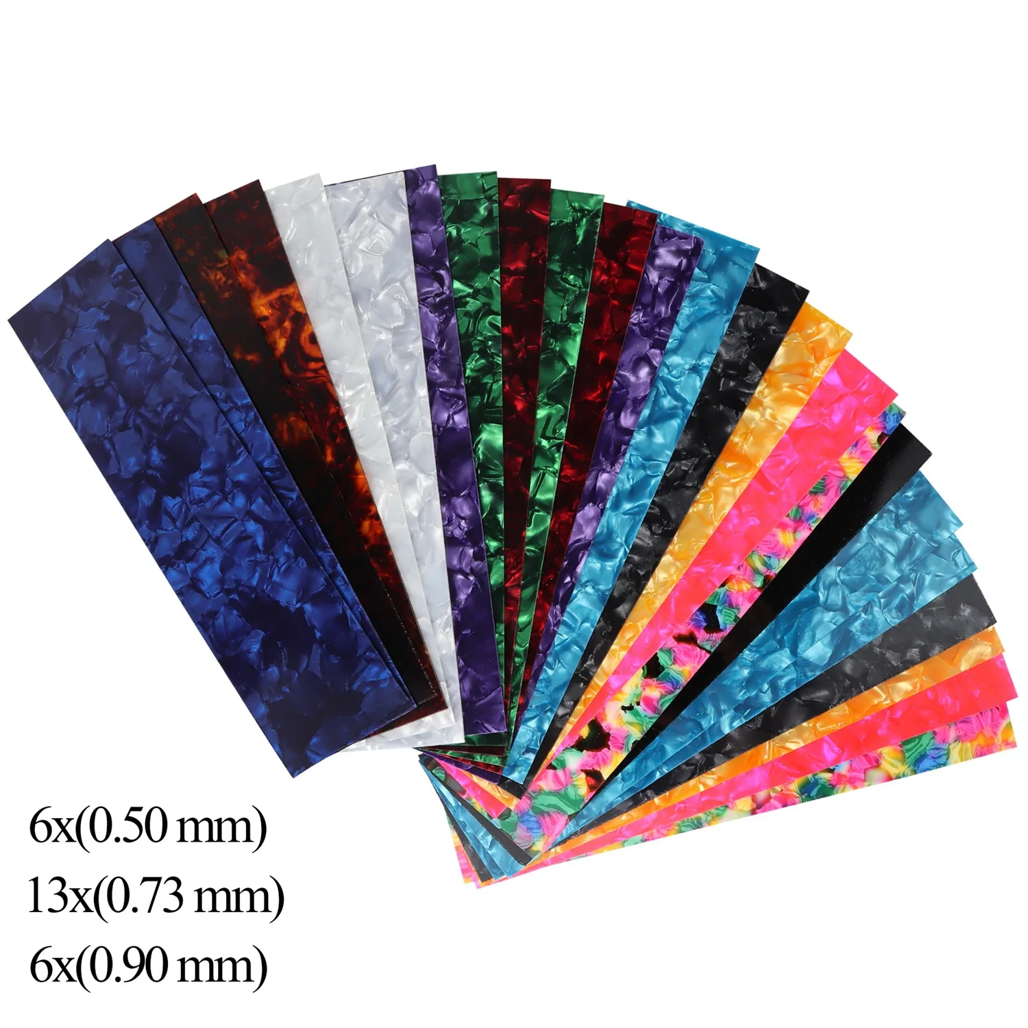 

25 Pieces DIY Guitar Pick Strip (6 Piece 0.50mm 13 Piec 0.73mm 6 Pie 0.90mm)