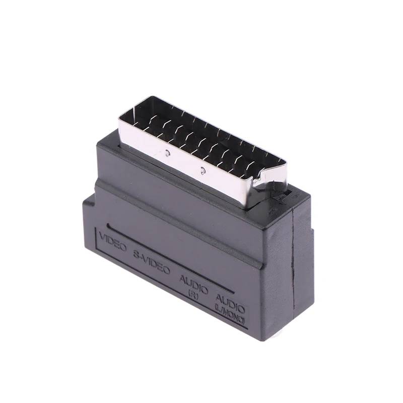 21Pin Scart Adaptor AV Block To RCA Phono Composite S-Video With In/Out Switch Scart Adaptor AV Block