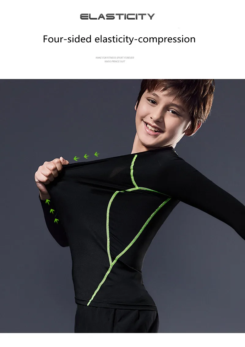 Children's Fitness Tracksuits Warm Pants Tops Sports Clothes Underwear Tight for Boys Compression Running Basketball Sportswear - view 6