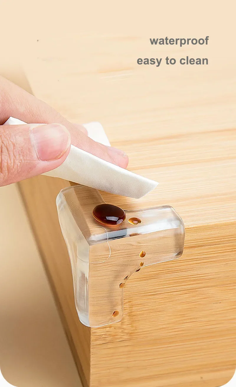 Baby Sicherheit Silikon Tisch Eckenschutz Möbel Kantenschutz Abdeckung Transparent Kinder Anti Kollision Kantenschutz – Detail 8