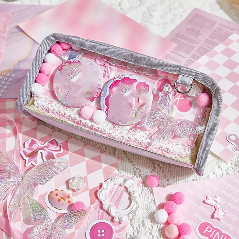 Materiały do tworzenia retro itabagów DIY, dwuwymiarowe kwiatowe koronki, wstążki, akcesoria do dekoracji torebek, kreatywne naklejki papierowe.