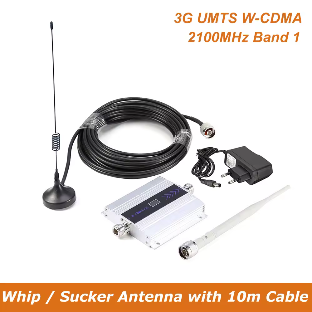 TianLuan 3G W-CDMA 2100 MHz טלפון נייד אותות בוסטרים 3G 2100 MHz UMTS אות מהדר טלפון סלולרי WCDMA מגבר עם אנטנה