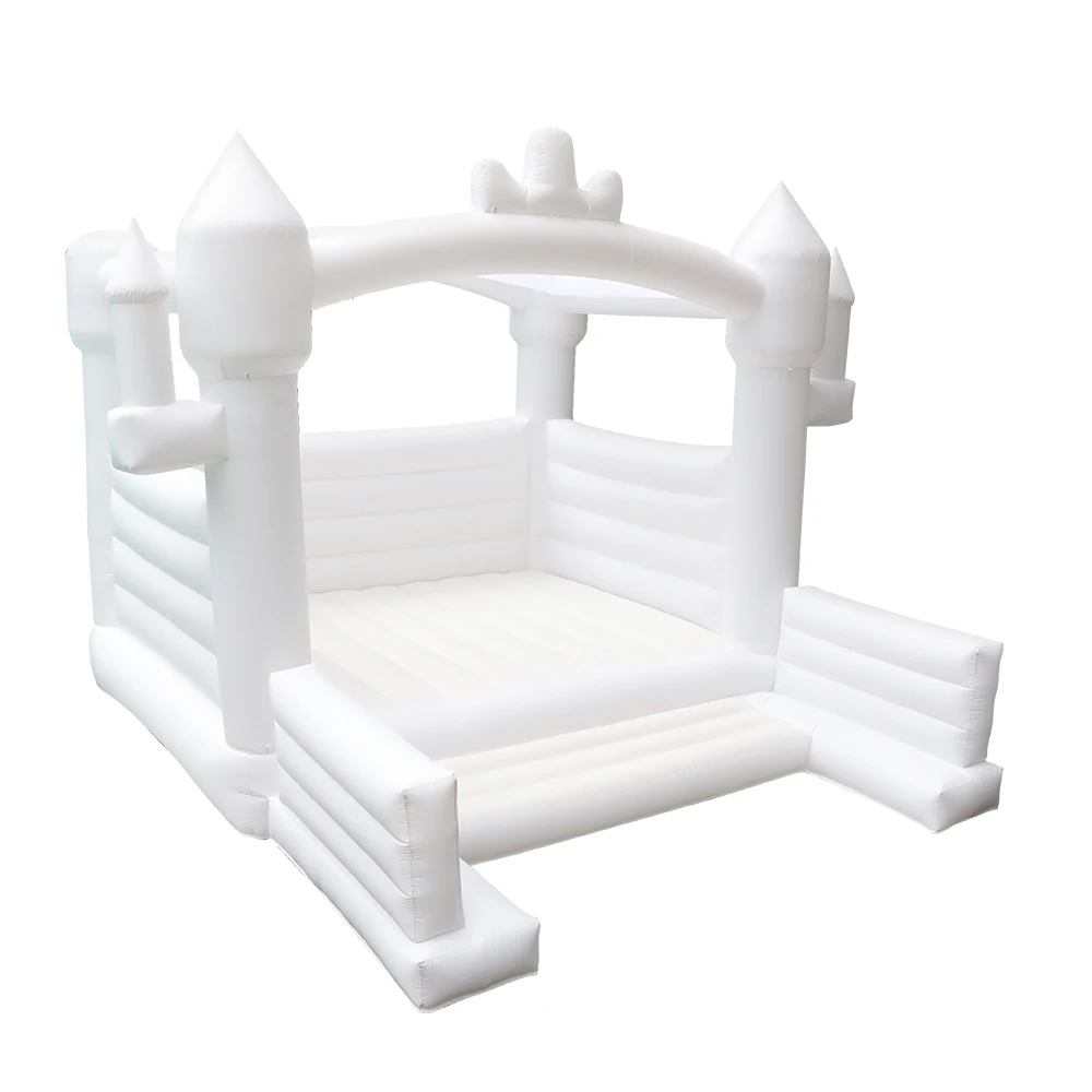 AirMyfun Moonwalk 13x13 White 420D+840D Oxford Inflatable Bounce House with 3 Person Capacity for Wedding Party & Family Fun