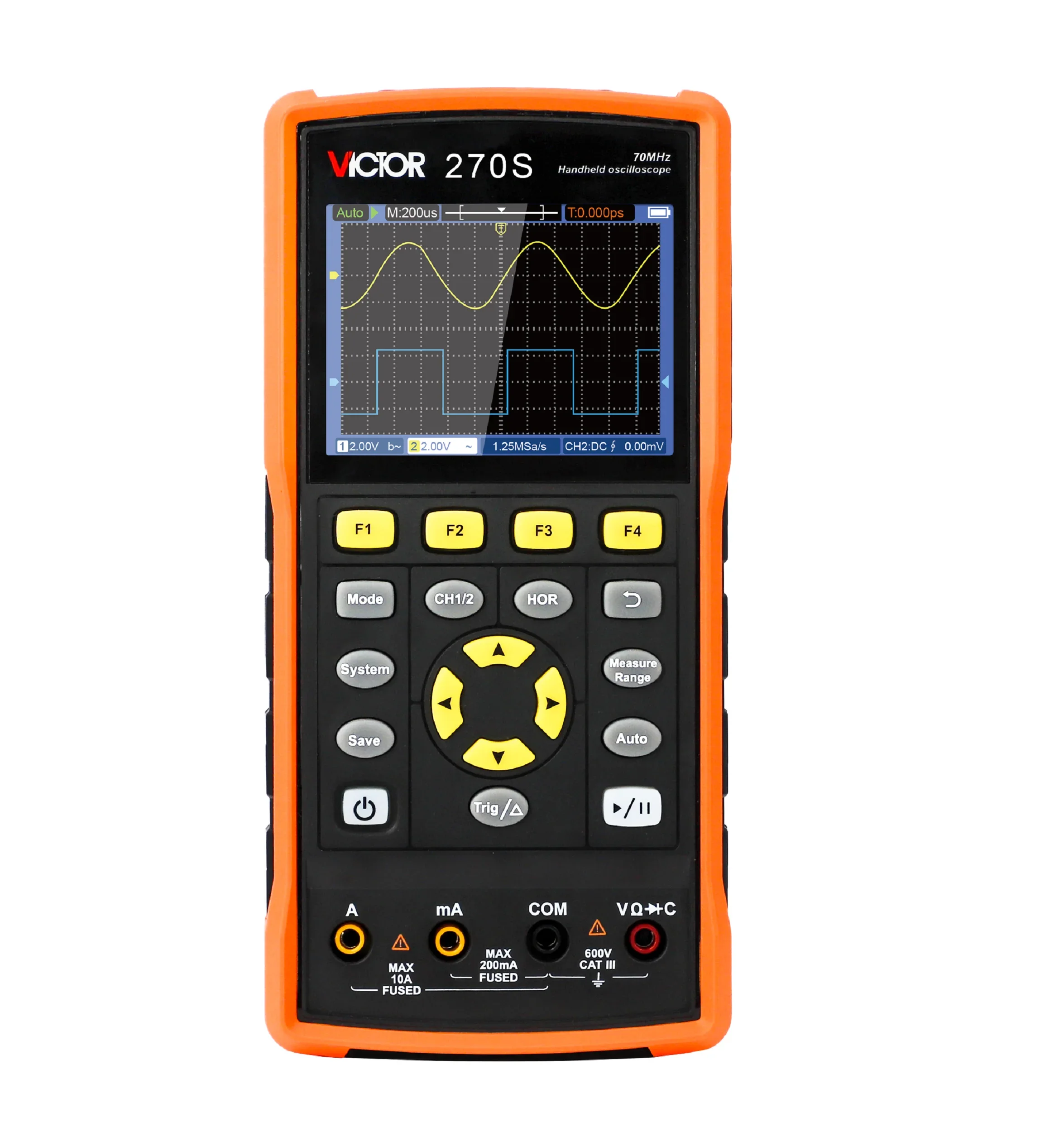 VICTOR New 270S 2 Channel oscilloscope 70mhz bandwidth sampling rate 250 MSa/s oscilloscope multimeter