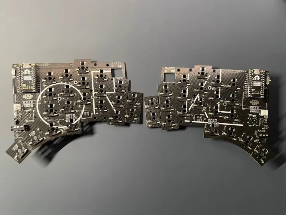 KLOR PCB Bare Plate Split Keyboard Accessory DIY KLOR Keyboard Positioning Plate Keyboard Replace Repair Parts (Not Pre Build)