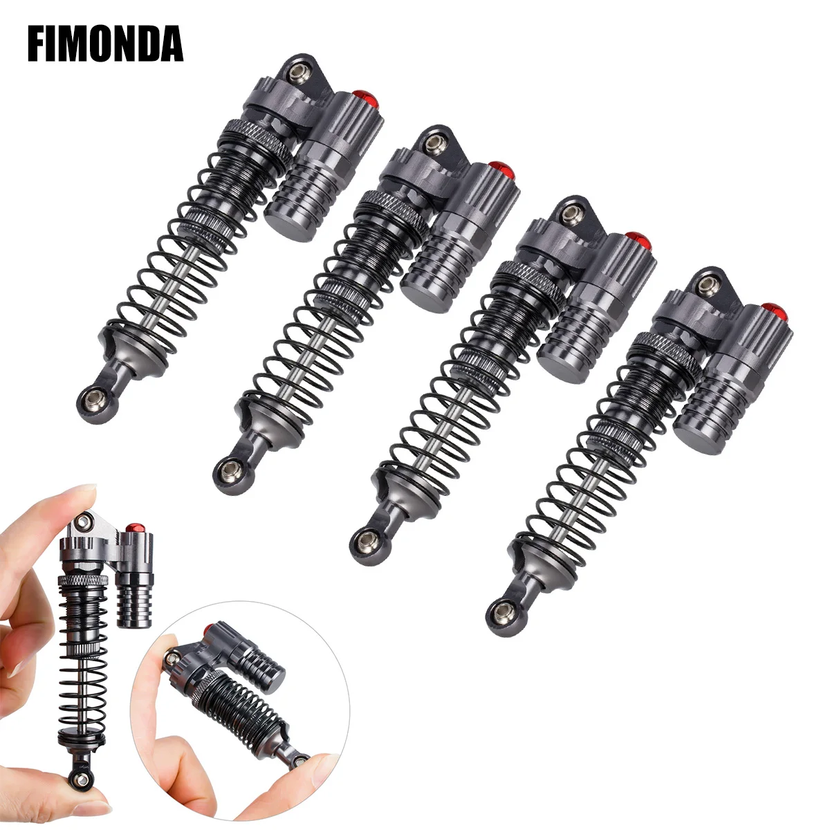 

4Pcs Aluminum Piggyback Shock Absorber (93mm Hole-to-Hole) for 1/10 RC Crawler Axial SCX10 Tamiya CC01 90046 D90 Upgrade Parts