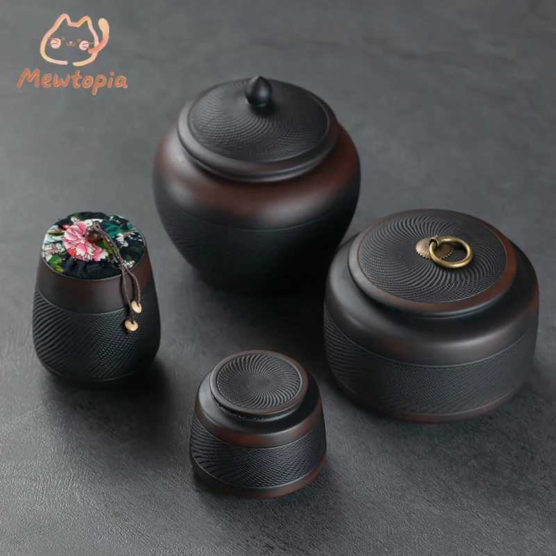 

Pet Purple Pottery Jar Sealed Urn Ceramic Alabaster Large Medium Small Simple Pet Dog Cat Coffin Pet Memorials