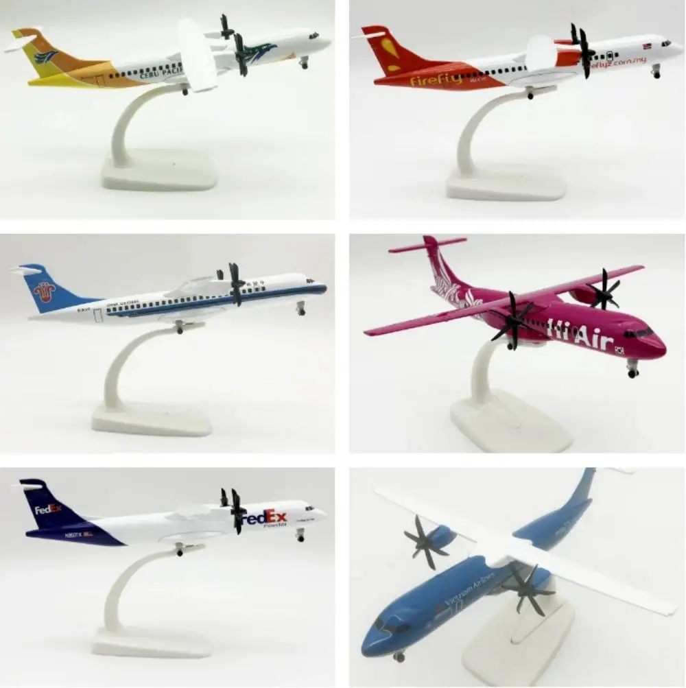 20 cm Metallmaßstab, Druckgussmodell, Flugzeugmodell der ATR-Serie mit Fahrwerk und Propeller für Luftfahrt-Sammler, Ausstellungsflugzeuge