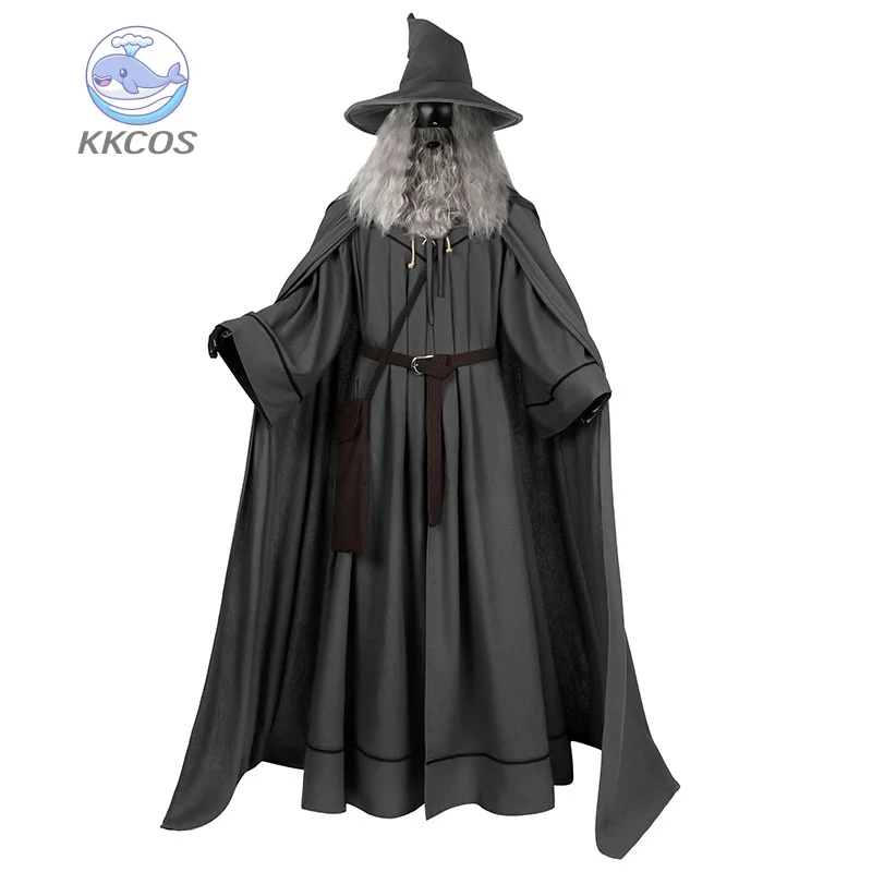 El Señor de los Anillos Gandalf bata gris sombrero disfraz Cosplay conjunto completo Halloween carnaval uniforme fiesta de Navidad juego de rol KKCos