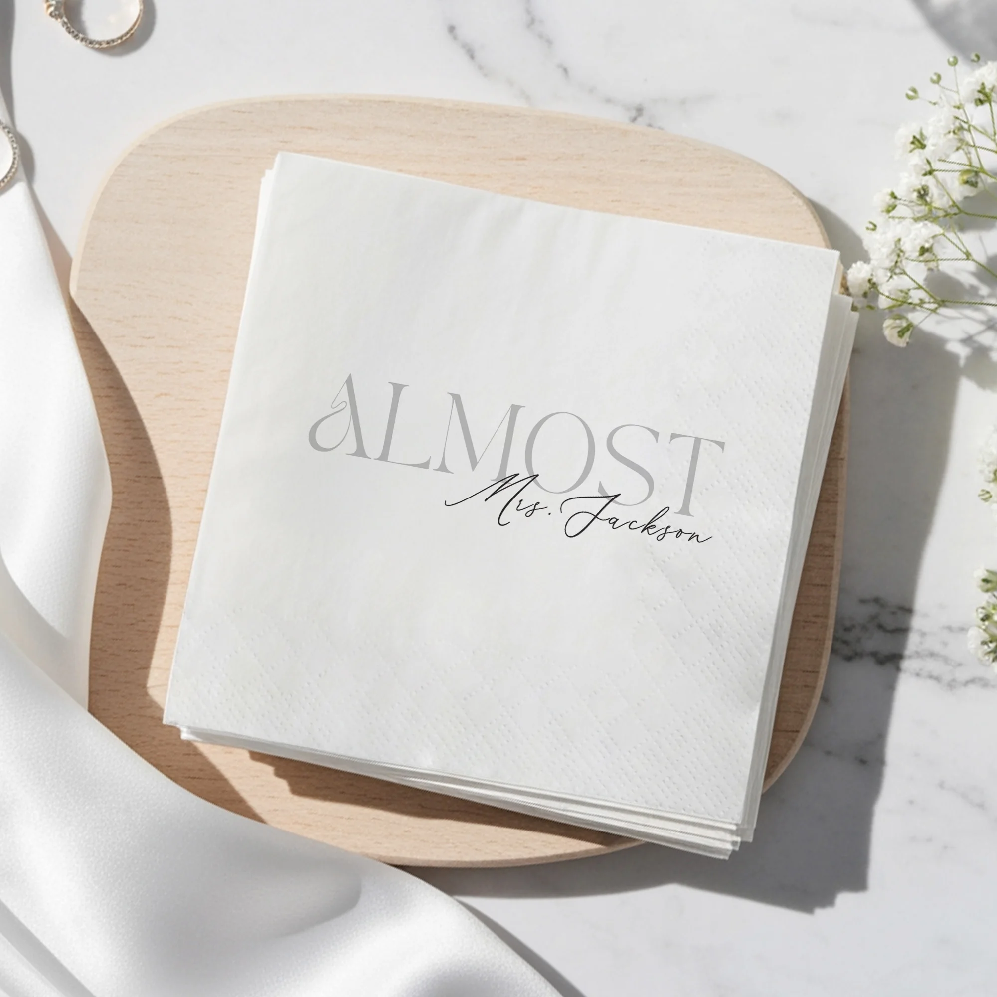 

Personalized Paper Napkins for Wedding Custom Cocktail Napkins of Text Elegent Disposable Napkins,for Baby Shower Hen Party