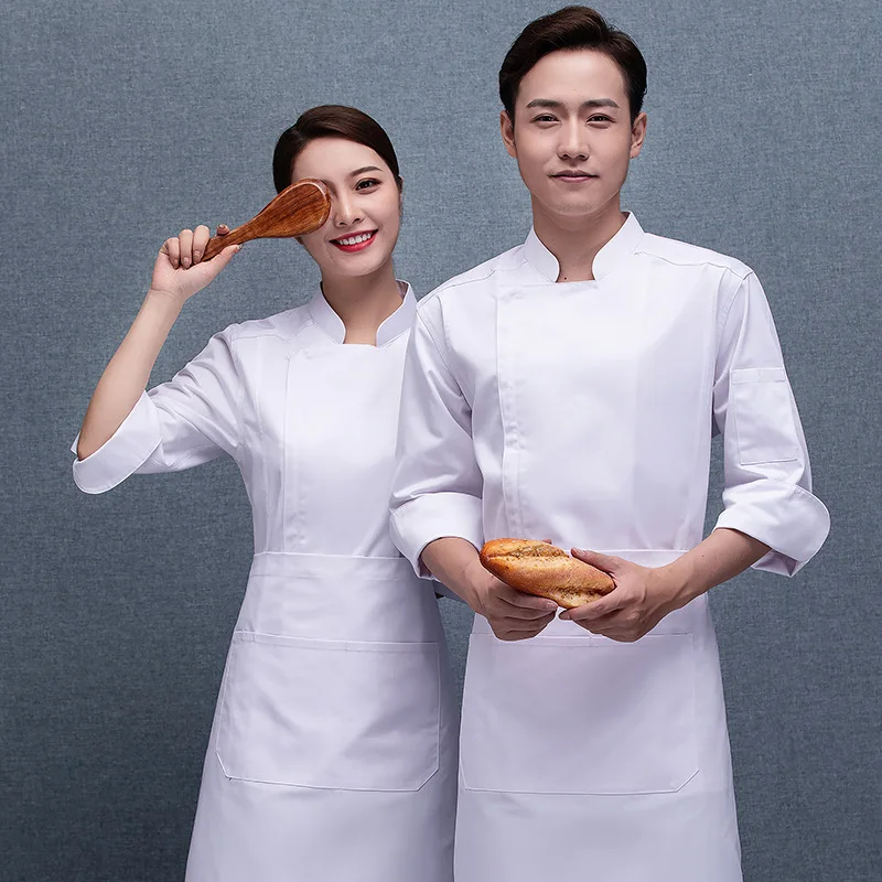 C061 Long Sleeve Chef Jackets Restaurant Hotel Kitchen Chef Shirts Uniforms Work Clothes M-4XL Catering Chef Coats