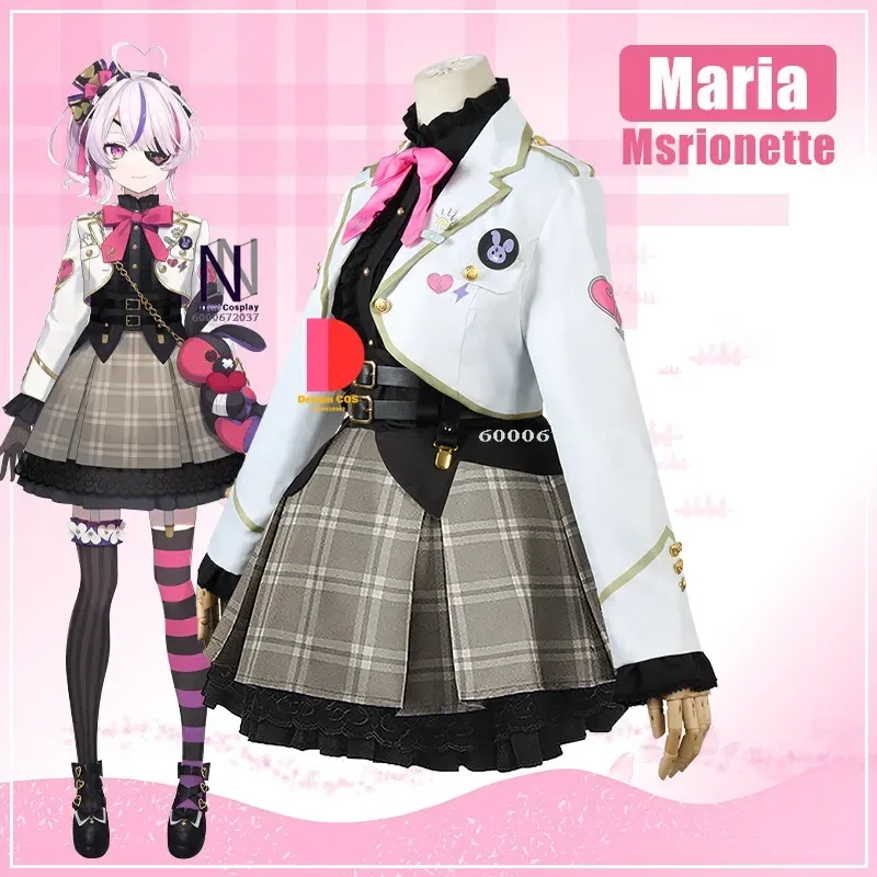 VTuber Nijisanji Maria Marionette Cosplay Costume Cute Dress for Girls and Women with Accessories for Anime Fans Full Outfit