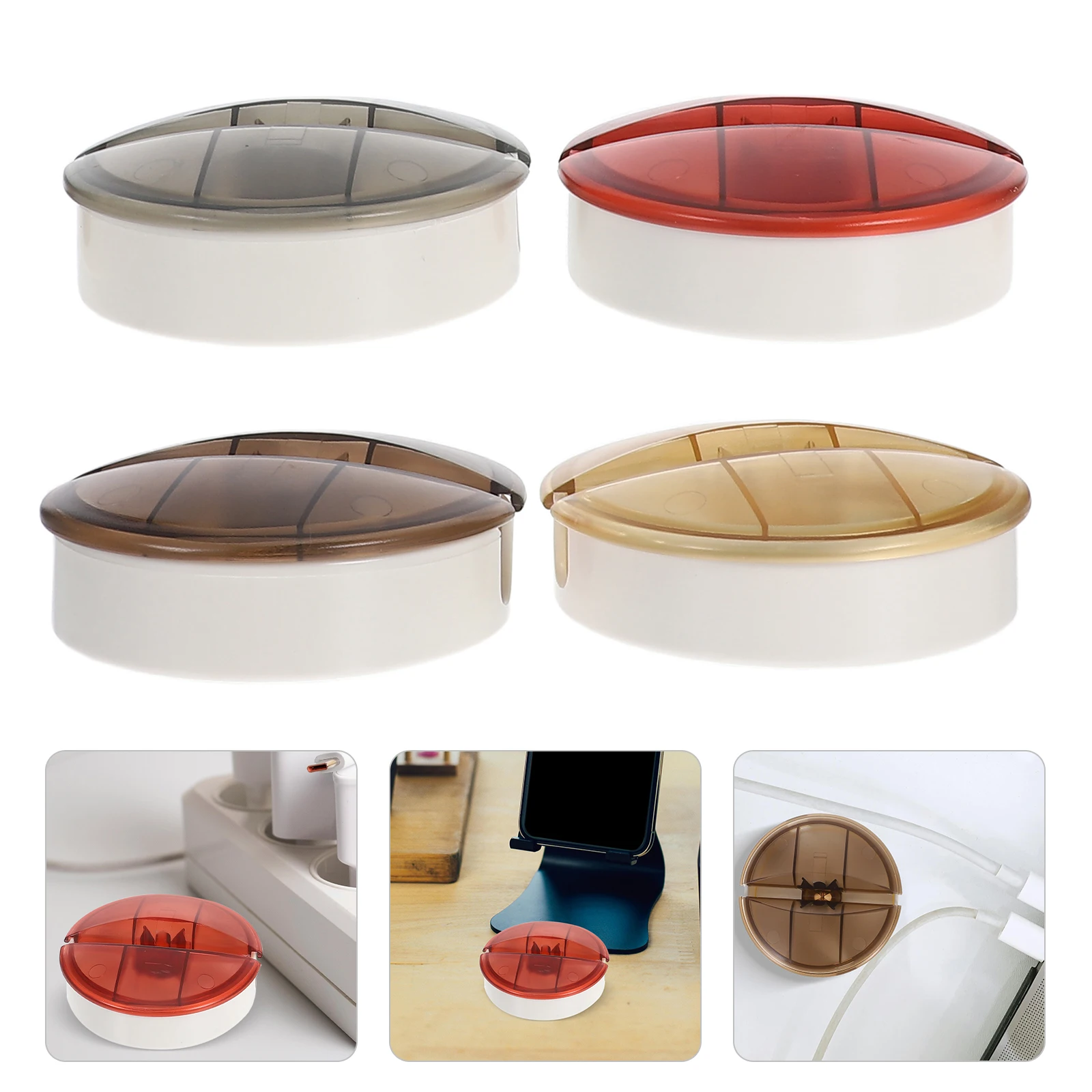 

4 Pcs Cable Organizer Storage Device Large Capacity Desk Tidy Cord Winder Manager Box