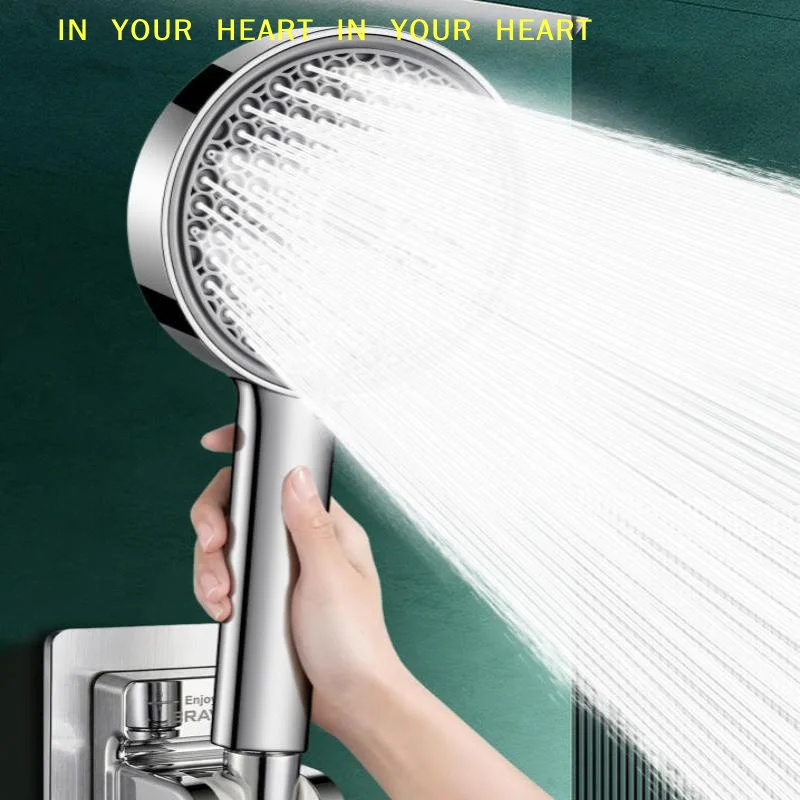 【X】High Pressure Handheld Shower Head 6 Adjustable Modes Water Saving Chrome Finish Tool-Free Install for RV Shower
