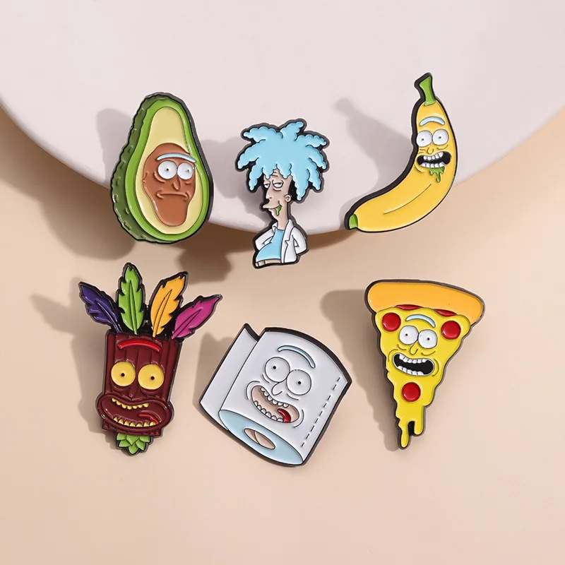 Creatieve Banaan Pizza Avocado Badge Cartoon Fruit Legering Broche Pin Groothandel Mode Sieraden Accessoires Souvenir Festival Geschenken