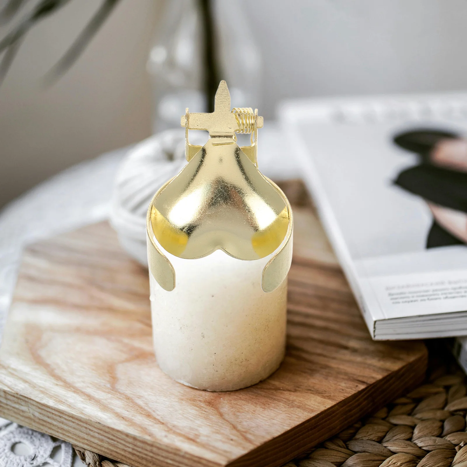 2 قطعة معدنية على شكل قلب طفاية اللهب أداة مقاومة للحرارة يمنع الفتيل Smoldering مناسبة للشمعة #5