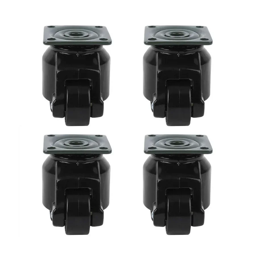 4pcs rapDuty Nylon Niveau Réglage Roulette GD-40F Haute Qualité Industriel Rouleau Roue Droeling Roulettes Noir