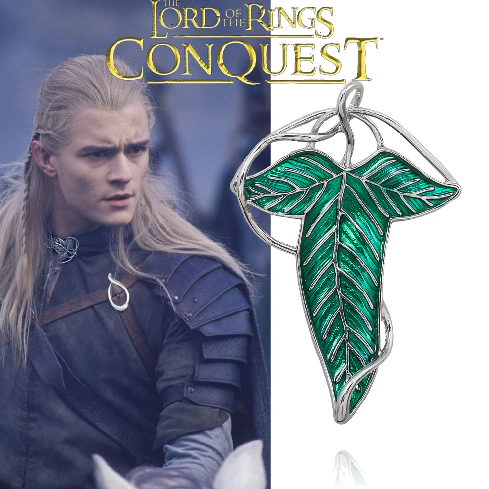 The Lord of the Rings Green Leaves of Lorien Brooch Pin Elf King Tolkien Galadriel Legolas Aragorn Badge Pin for Women Men Gifts