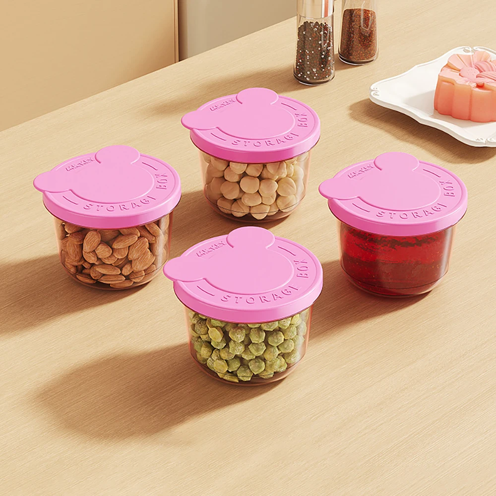 

Cartoon packaging circular food preservation box kitchen refrigerator storage container fruit snacks sealed jar