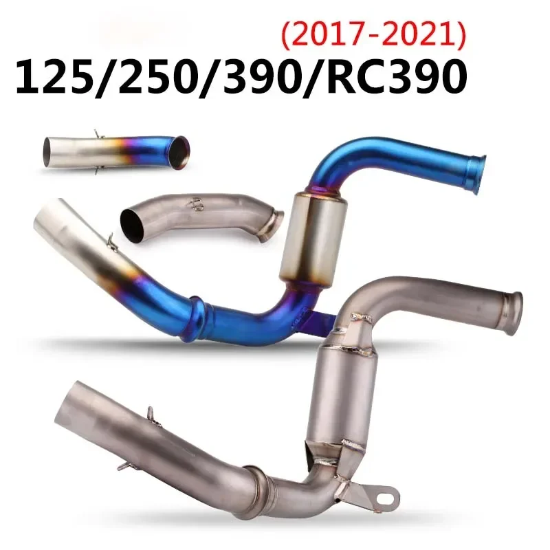 For 125 250 390 DUKE RC390 Motorcycle Exhaust Connector Tube Mid Middle Link Pipe Slip on Exhaust System 2017 2018 2019 2020