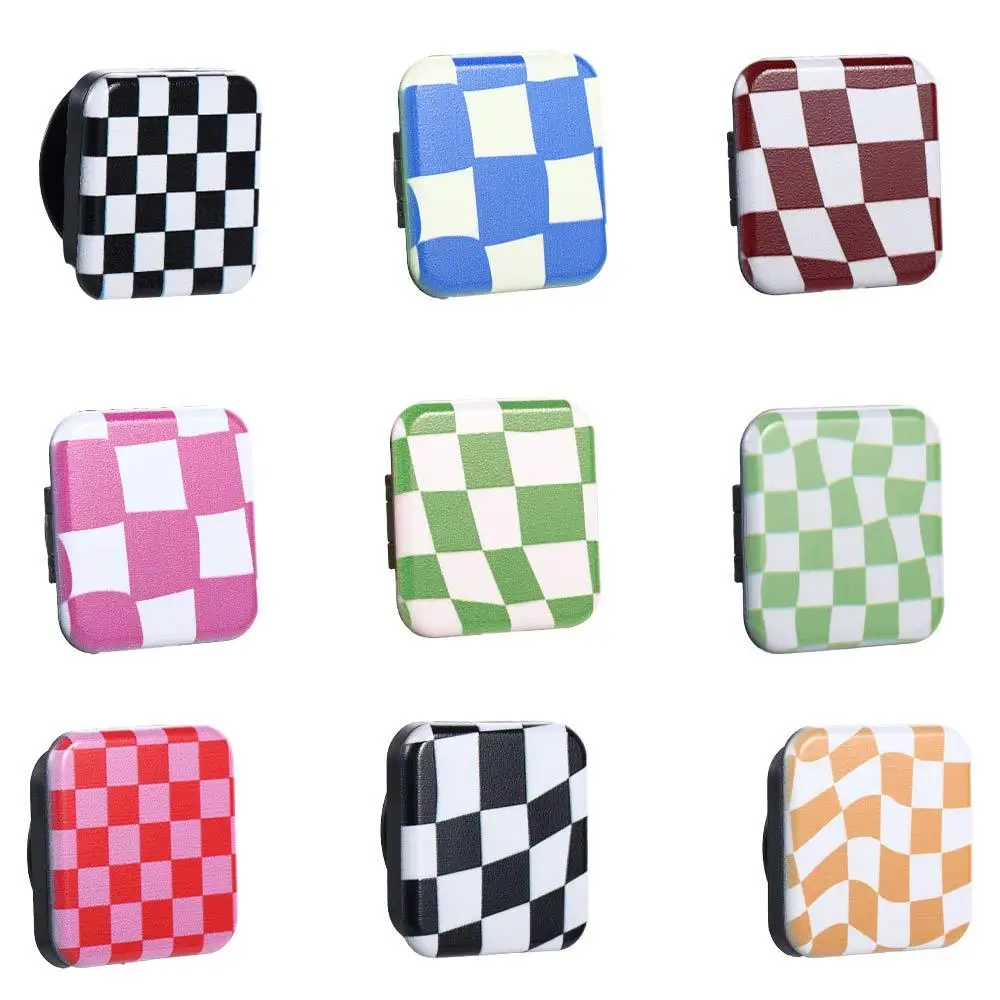 Support de téléphone cadeau pour son téléphone portable poignée de doigt miroir Compact support de téléphone miroir de maquillage miroir à carreaux miroir cosmétique